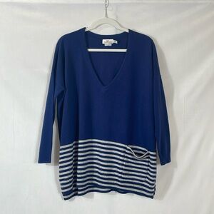 Vineyard Vines Sweater XS Relaxed Oversized Wool Cashmere Blend Navy EUC